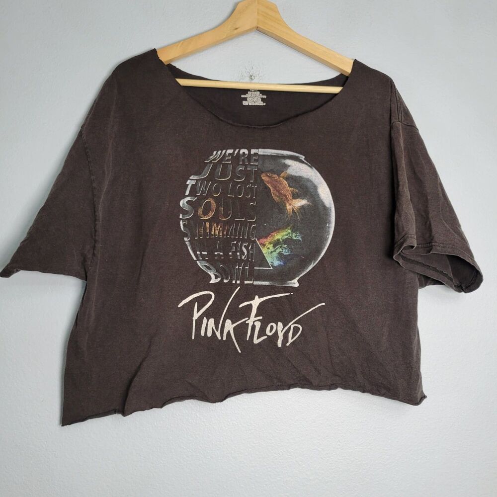Pink Floyd T-Shirt Size XL Wish You Were Here Fishbowl Cropped Thrashed Retro